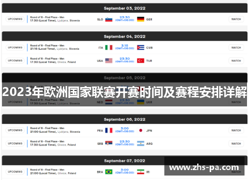 2023年欧洲国家联赛开赛时间及赛程安排详解 2023年欧洲国家联赛开赛时间及赛程安排详解